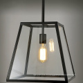 Lampe rétro industrielle nordique lustre en verre de fer rectangulaire pour salle à manger